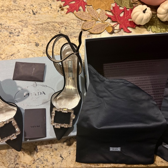 Prada Full Set Strappy Sling Back Heels 38 - Picture 10 of 10